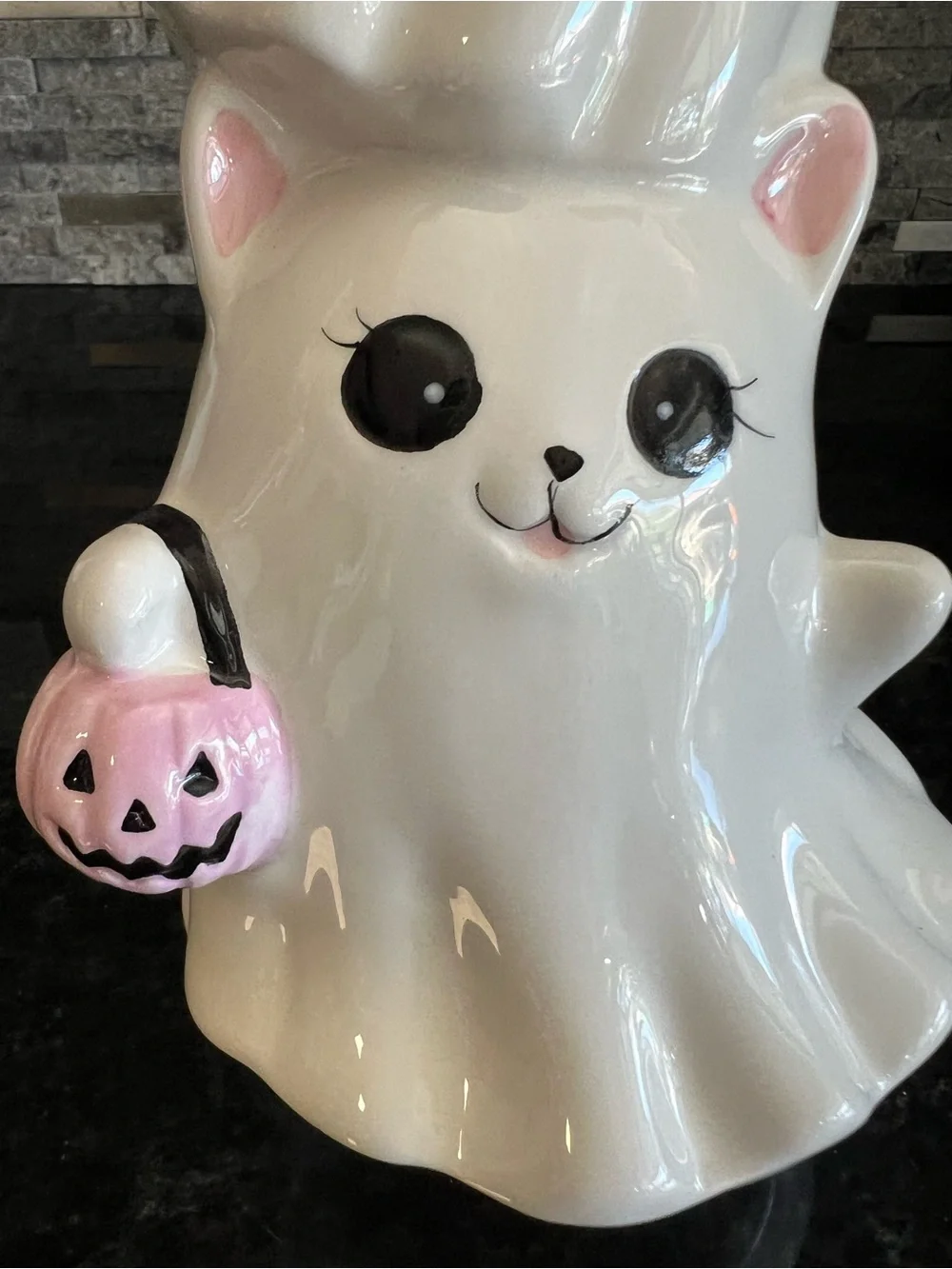 ADORABLE!!! Stacking SWEET TREATS Cat Ghost Ceramic Decor- 13 1/2 In Tall!!